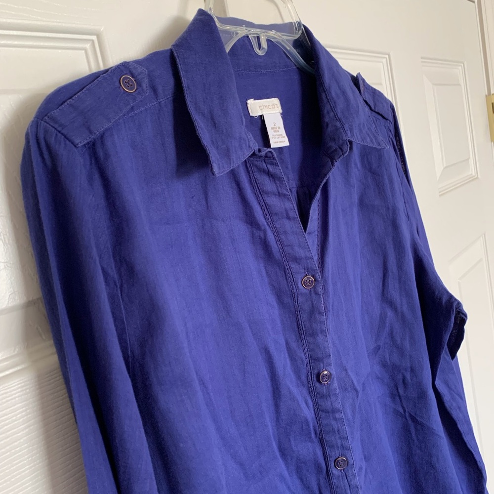 Chico’s Long/ Roll Sleeved Top - sz 2 (L)